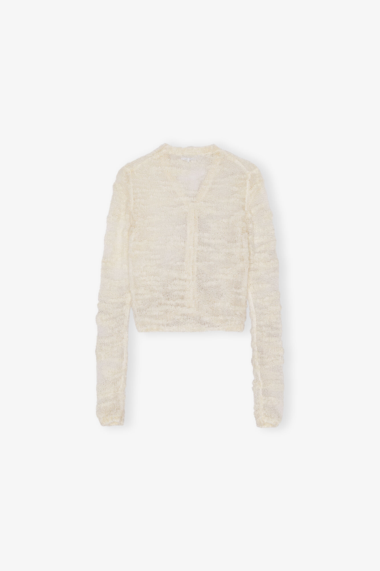 Off-White Boucle Cardigan, Alpaca, in colour Egret - 2 - GANNI
