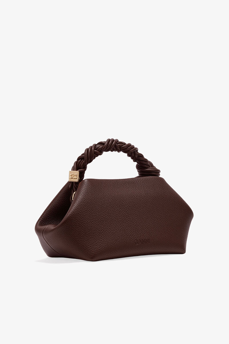 Genarbte, kleine GANNI Bou-Tasche in Braun, Polyurethane, in colour Chicory Coffee - 2 - GANNI