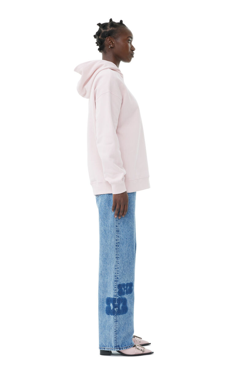 Light Pink Isoli Oversized-hettegenser, Cotton, in colour Chalk Pink - 3 - GANNI