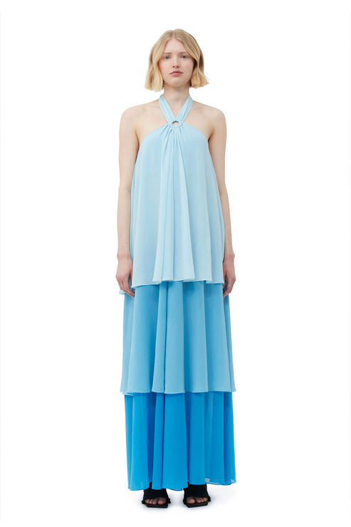 Ganni Chiffon Layer Maxi Dress