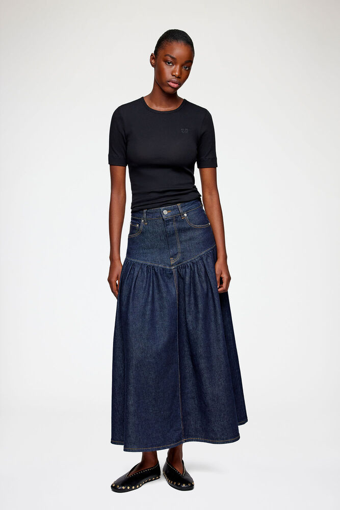 Skirt in Stretch Denim, Rinse