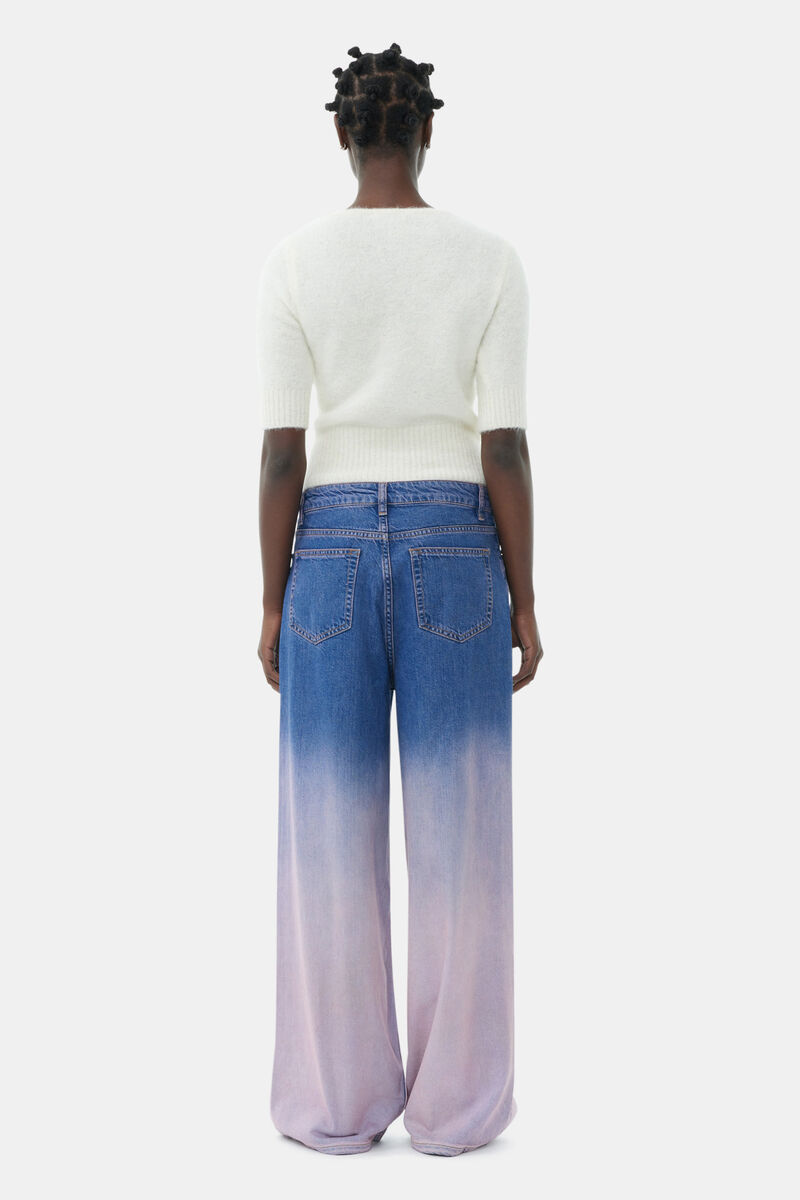 White Brushed Alpaca Top, Alpaca, in colour Egret - 4 - GANNI