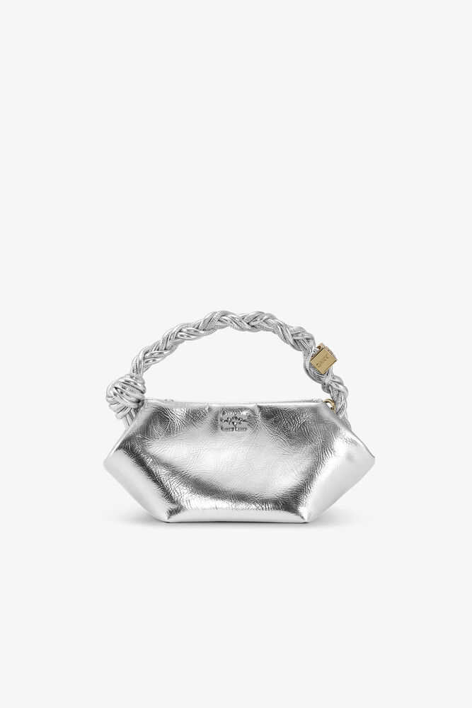 Silver Mini GANNI Bou Bag, Silver