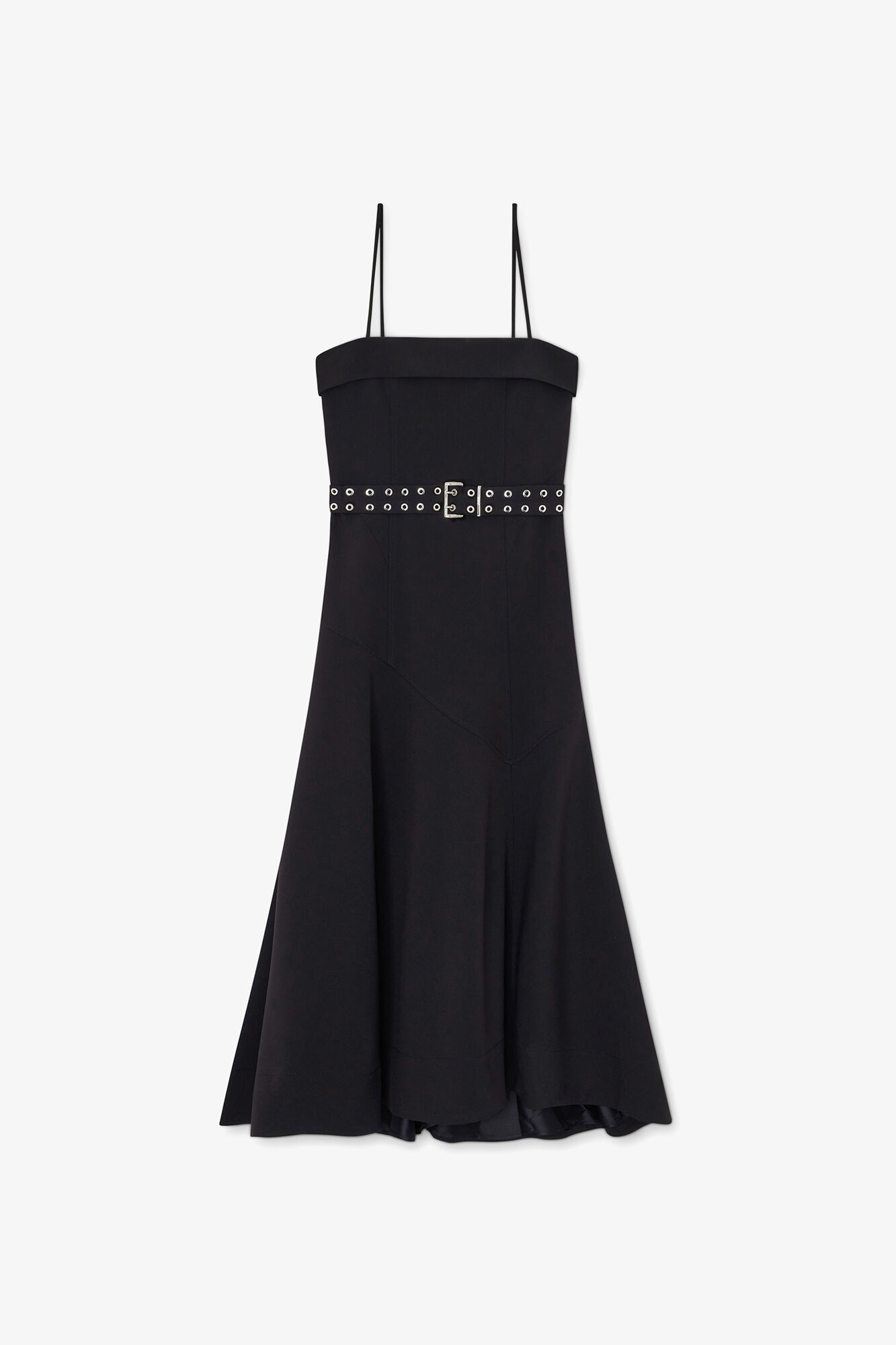Dress in Black Twill Suiting, Elastane, in colour Black - 1 - GANNI