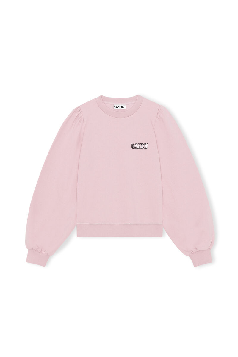 Software Isoli Puff Shoulder Sweatshirt, Organic Cotton, in colour Sweet Lilac - 1 - GANNI