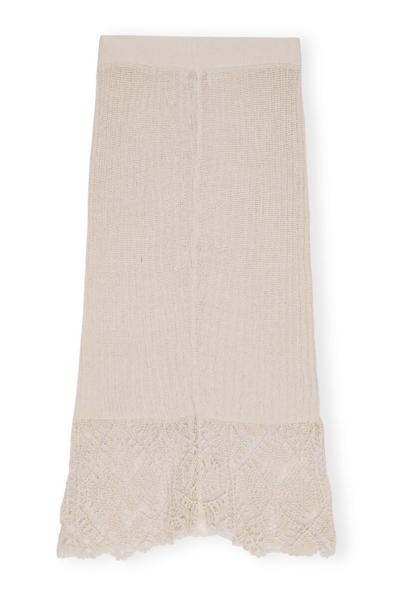 Egret Lace Midi kjol, Cotton, in colour Egret - 2 - GANNI