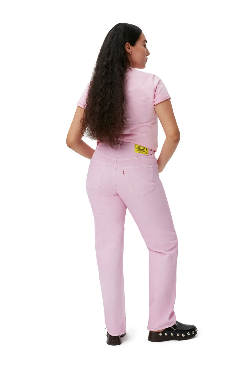 Jeans 501 ’90, Cotton, in colour Natural Pink - 3 - GANNI