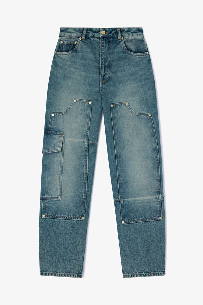 Audri Jeans in Tint Rigid Denim, Mid Blue Vintage