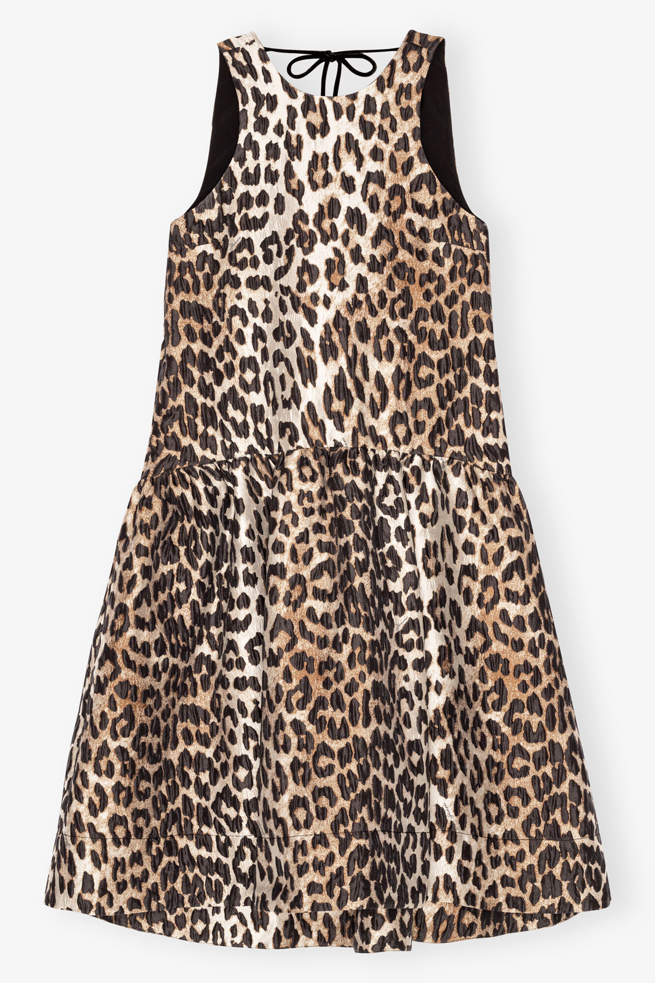 Leopard 3D Jacquard Midi Dress, Polyamide, in colour Leopard - 1 - GANNI