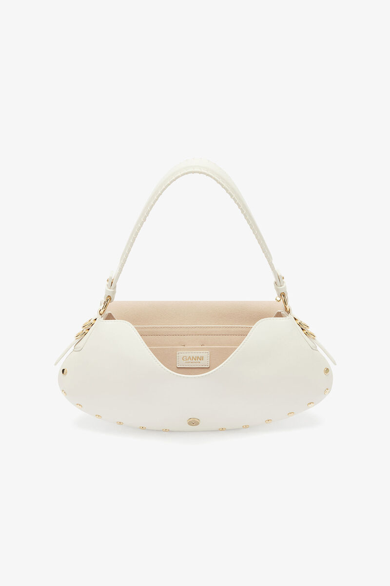 B-Kat Bag Studs in White, Polyester, in colour Egret - 3 - GANNI