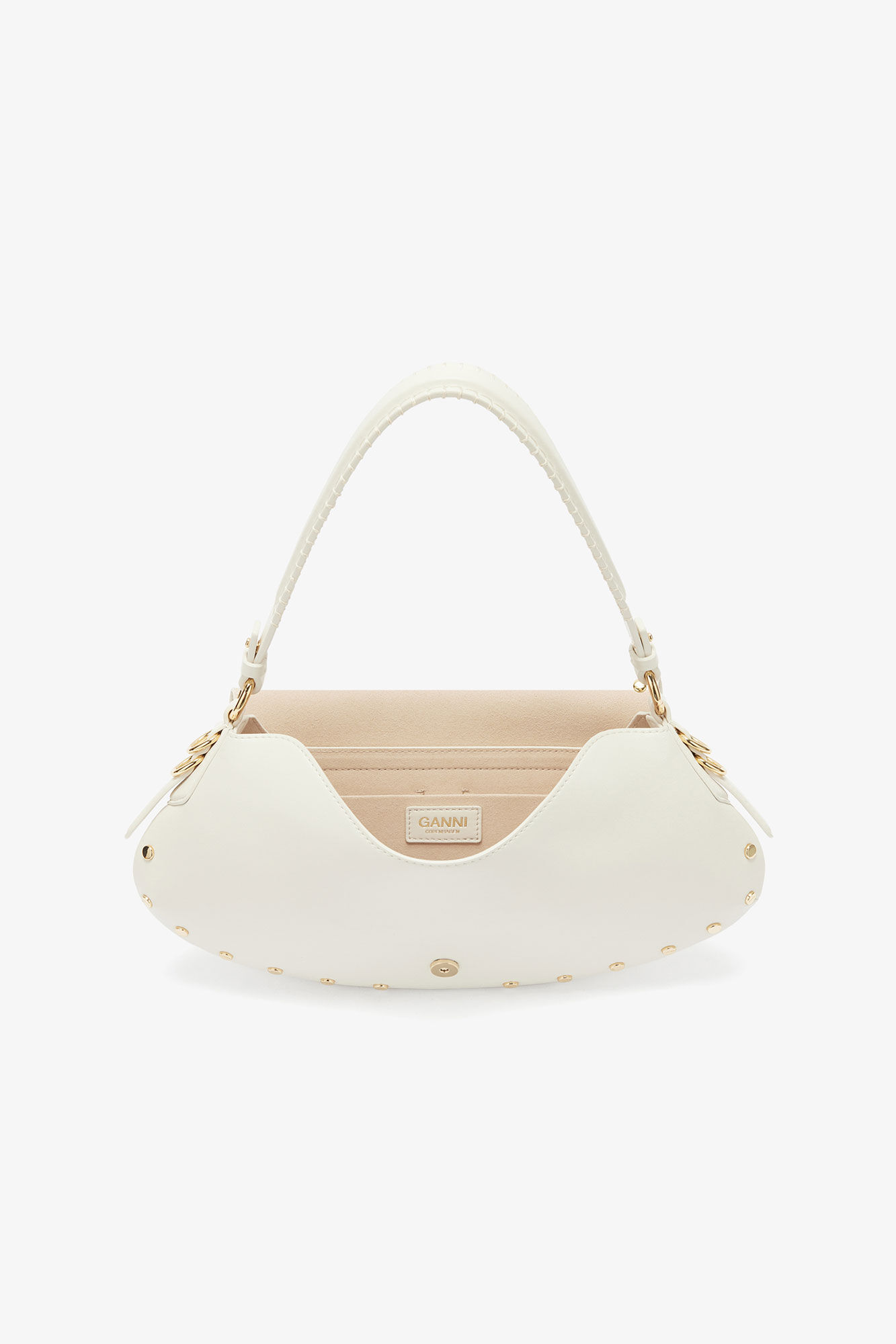 B-Kat Bag Studs in White, Polyester, in colour Egret - 3 - GANNI