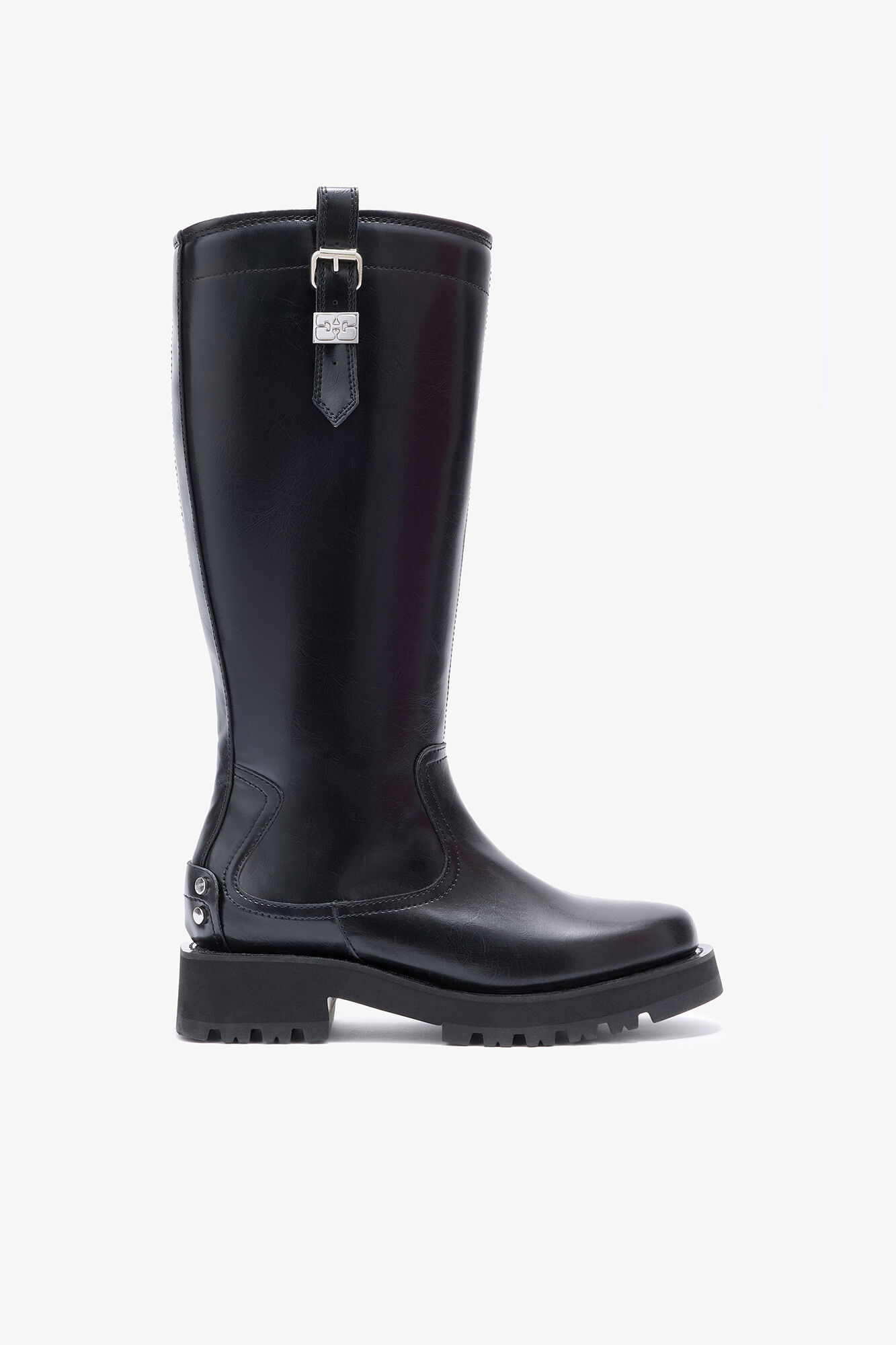 High Boots in Black Oleatex, Oleatex&trade;, in colour Black - 1 - GANNI