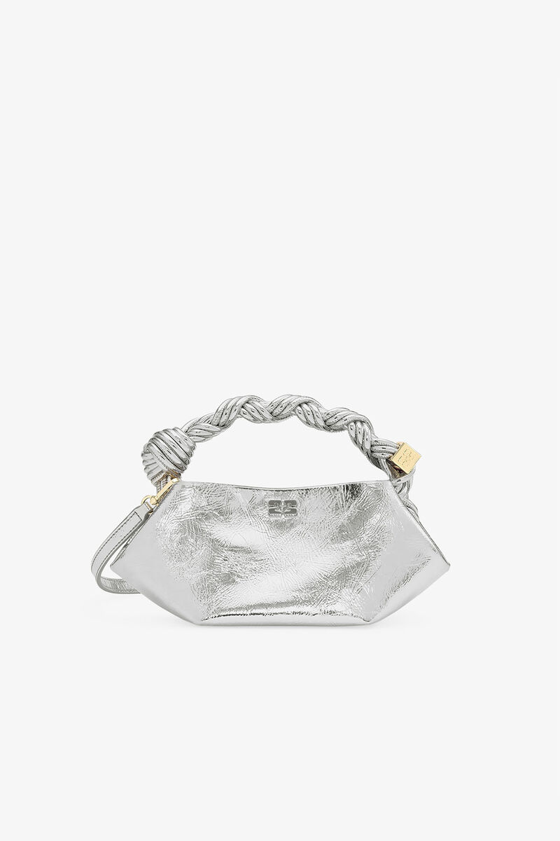Silver Mini GANNI Bou Bag, Polyester, in colour Silver - 1 - GANNI