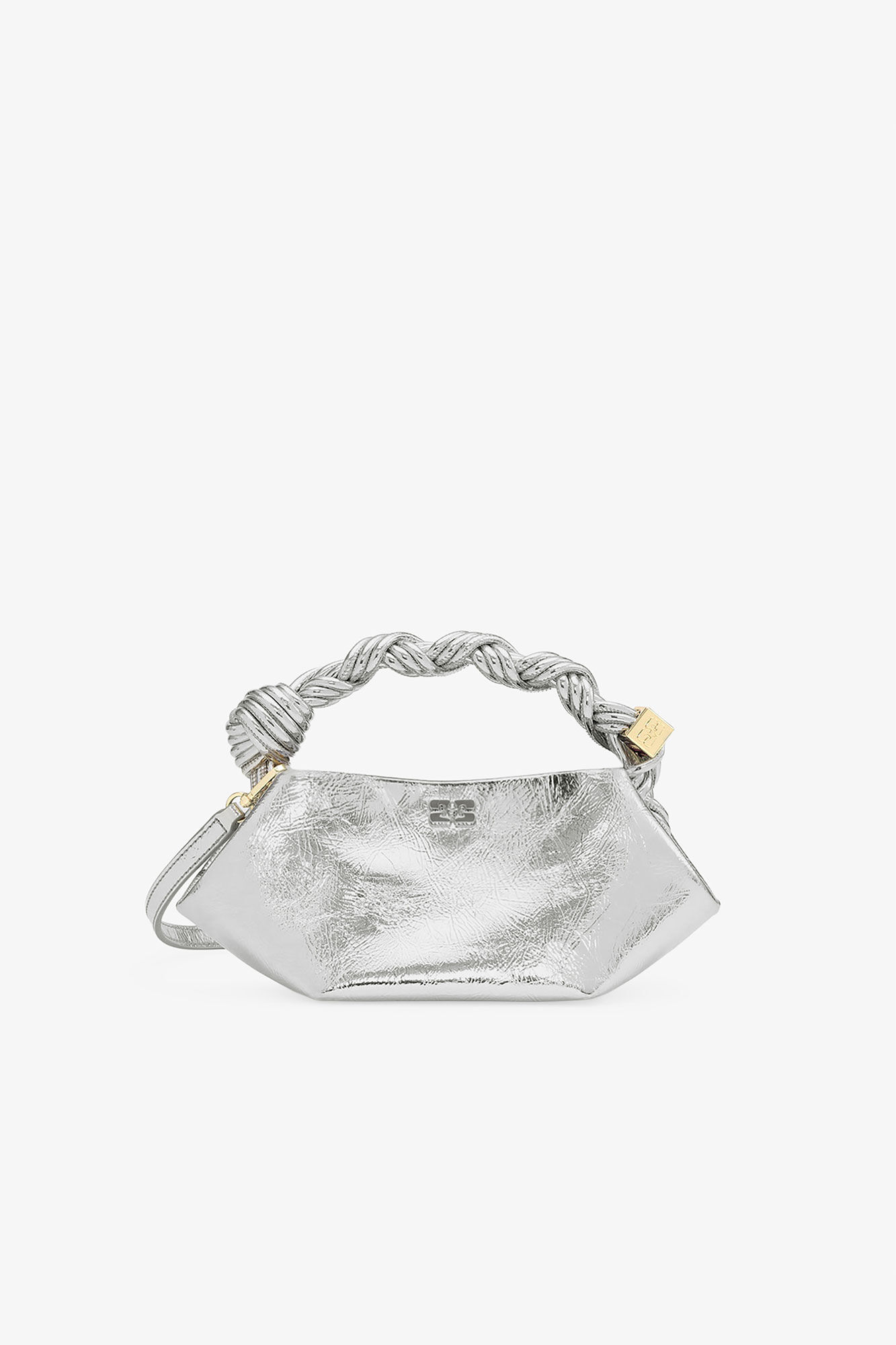 Silver Mini GANNI Bou Bag, Polyester, in colour Silver - 1 - GANNI