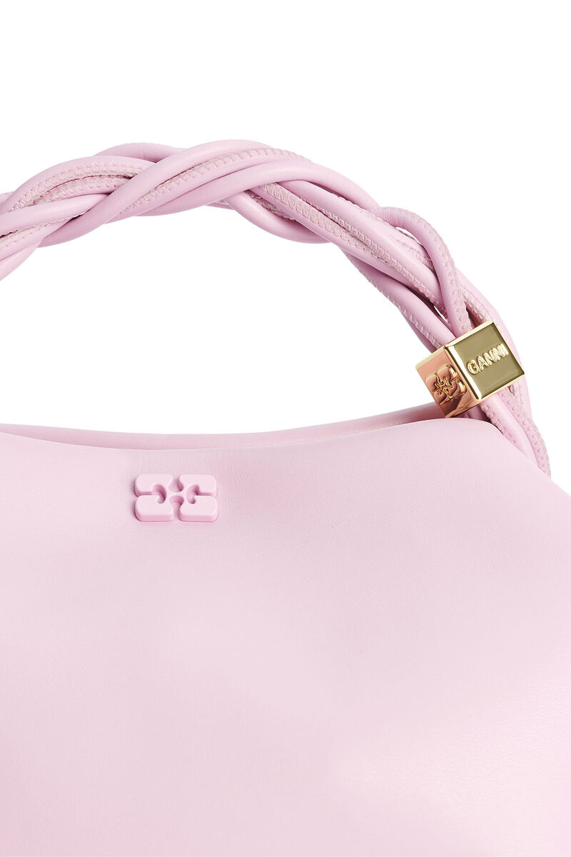 Light Pink Small GANNI Bou Bag, Polyester, in colour Pink Nectar - 5 - GANNI