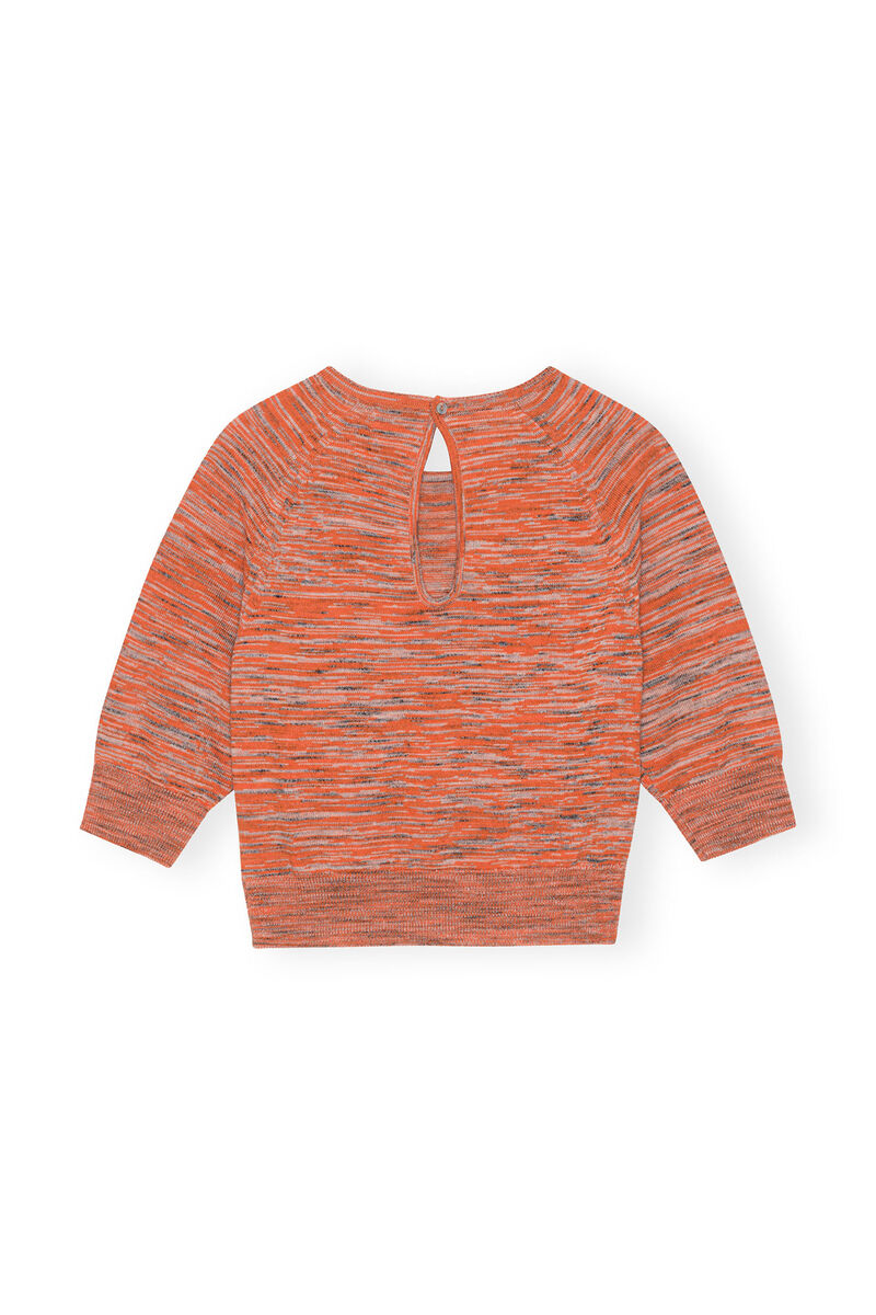 Merino Mouline Cropped Top, Merino Wool, in colour Vibrant Orange - 2 - GANNI