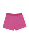 Mini Denim Shorts, Cotton, in colour Phlox Pink - 1 - GANNI