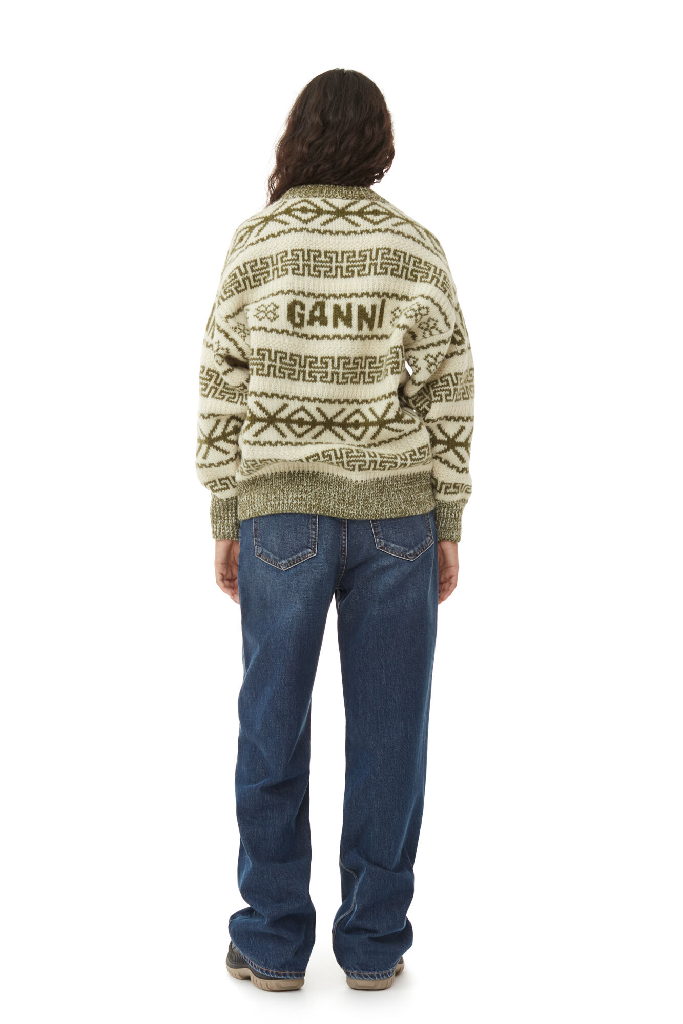 Wool Pullover, Organic Wool, in colour Avocado - 4 - GANNI