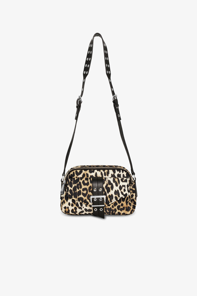 Leopardmönstrad Nylon Kameraväska, Nylon, in colour Leopard - 1 - GANNI