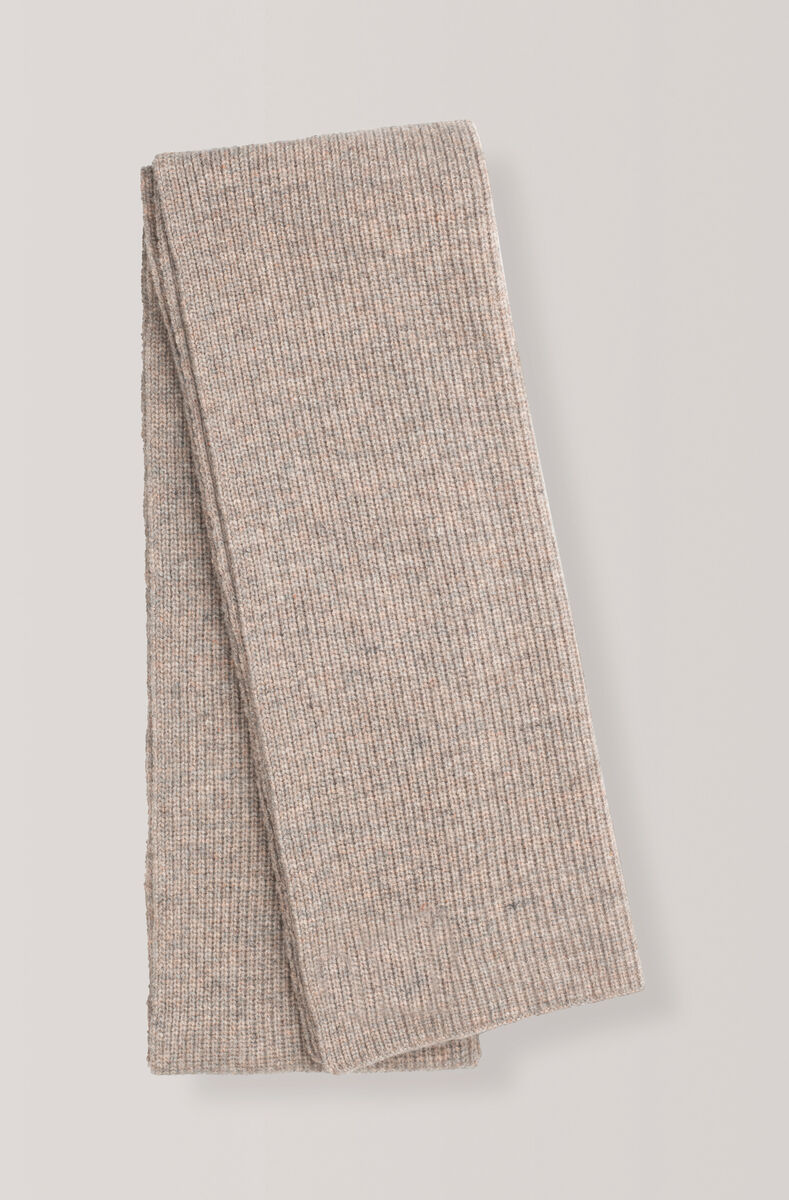 Knit Scarf, Polyamide, in colour Irish Cream - 1 - GANNI