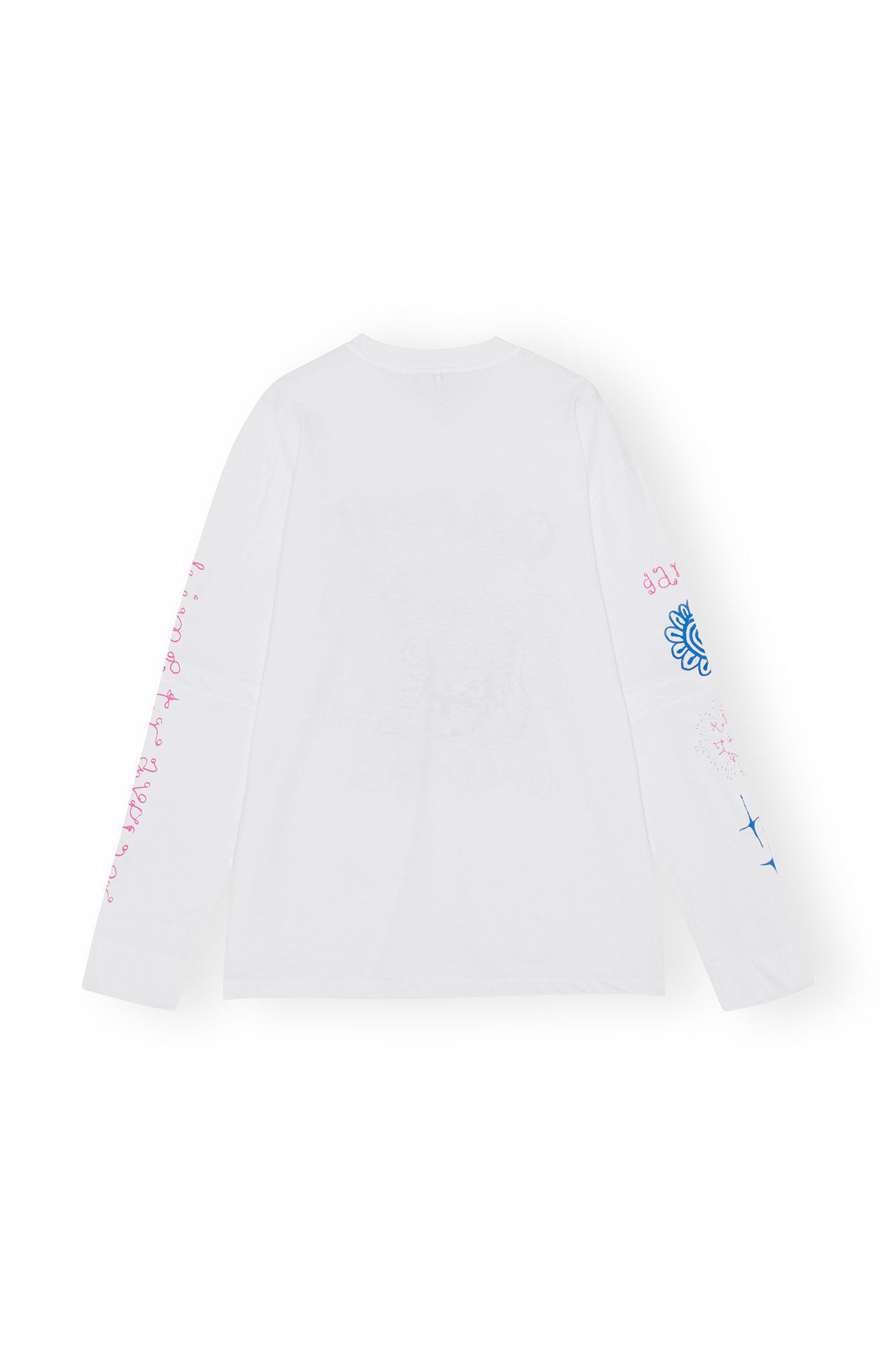 White Cat Graphic T-Shirt, Cotton, in colour Bright White - 2 - GANNI