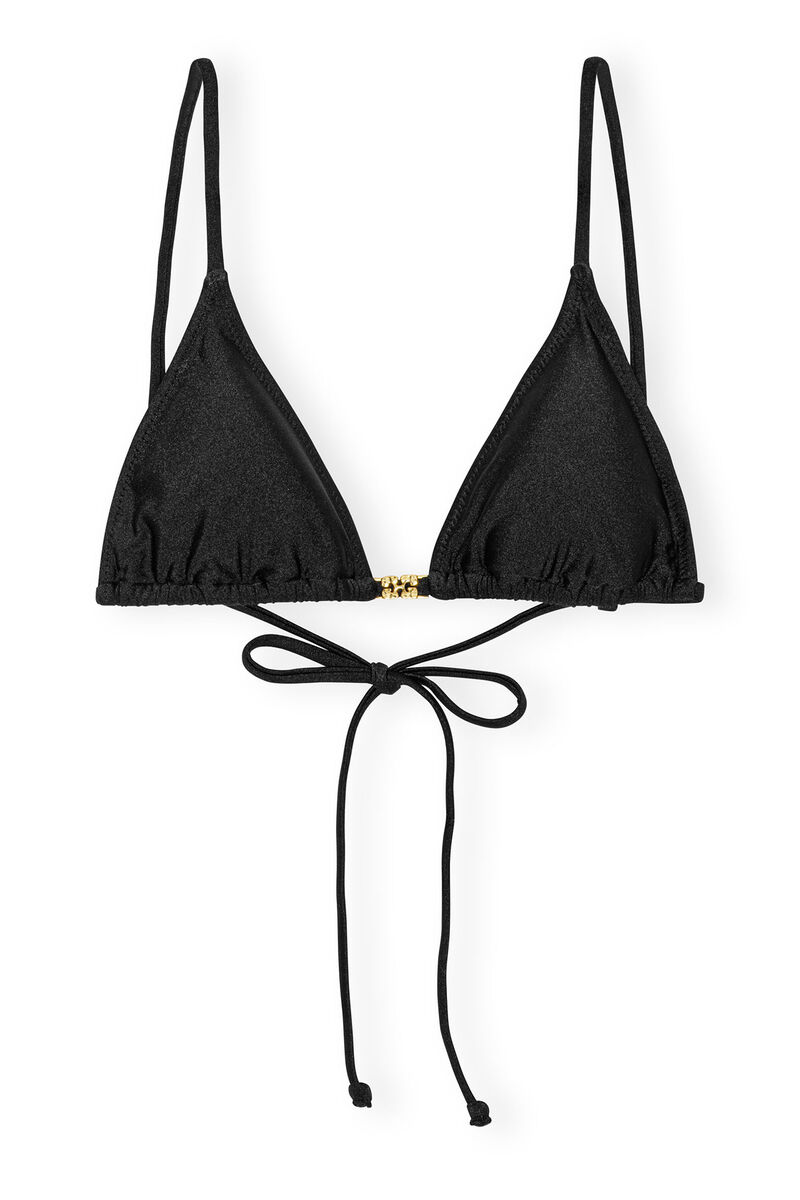 Black String Bikini Top, Nylon, in colour Black - 1 - GANNI