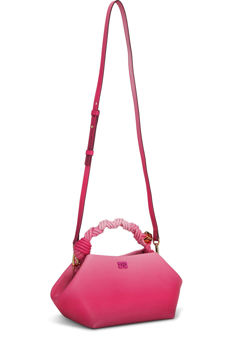 Pink Gradient Small GANNI Bou Bag, Polyester, in colour Hot Pink - 3 - GANNI