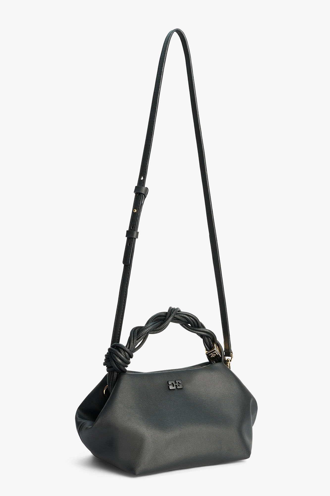 Black Ohoskin Small GANNI Bou Bag, Recycled Polyester, in colour Black - 6 - GANNI