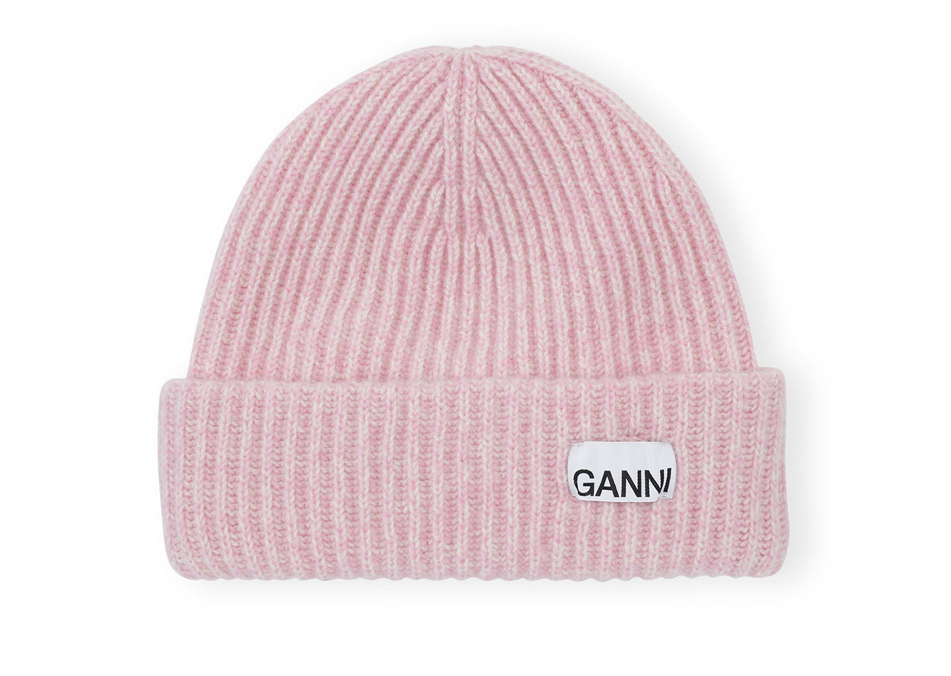 Oversized Wool Rib Knit Beanie , Recycled Polyamide, in colour Lilac Sachet - 1 - GANNI