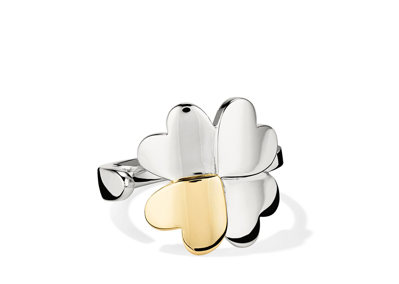 Mejuri x GANNI Clover Wrap-ring, in colour Silver - 1 - GANNI