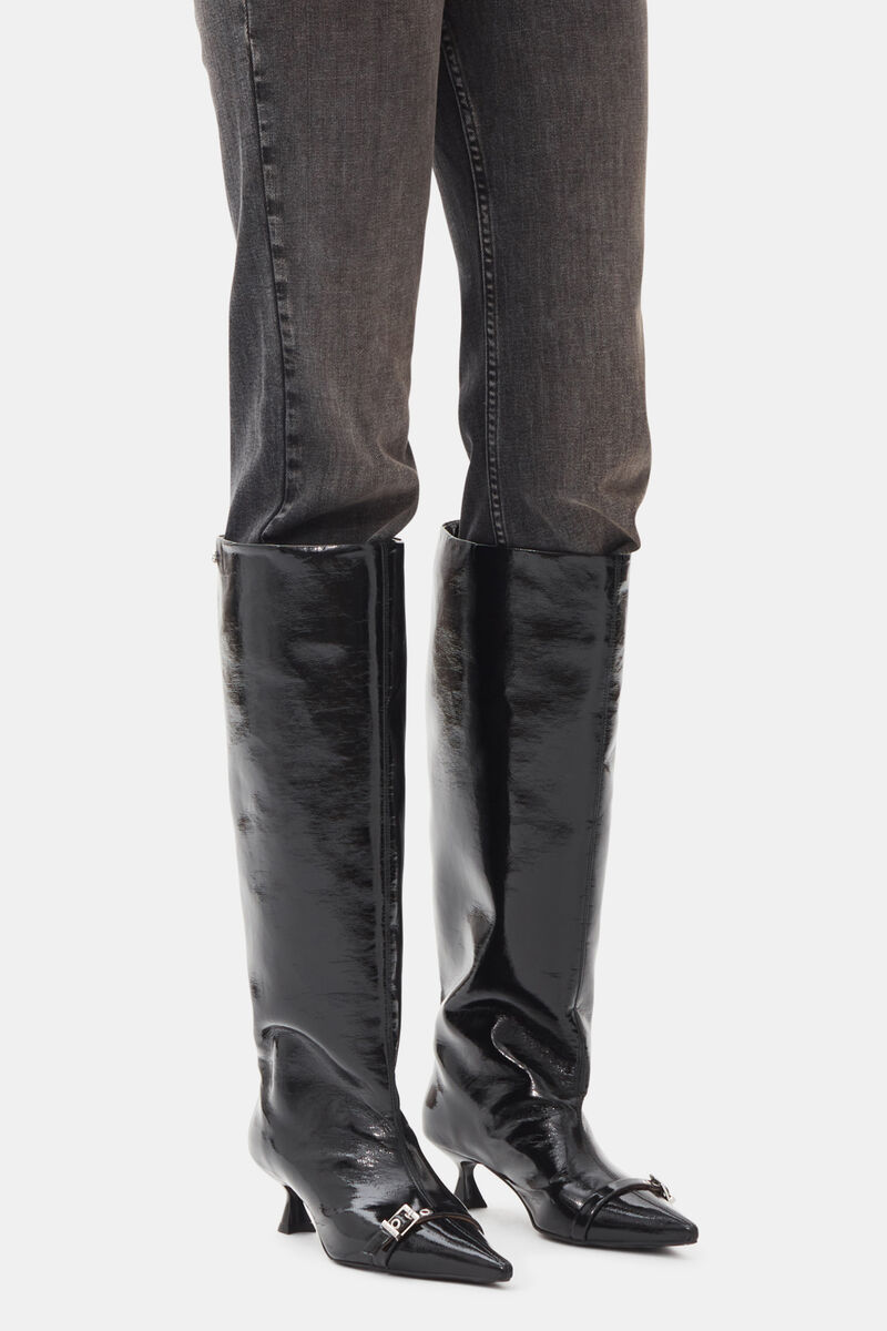 slouchy black ankle boots