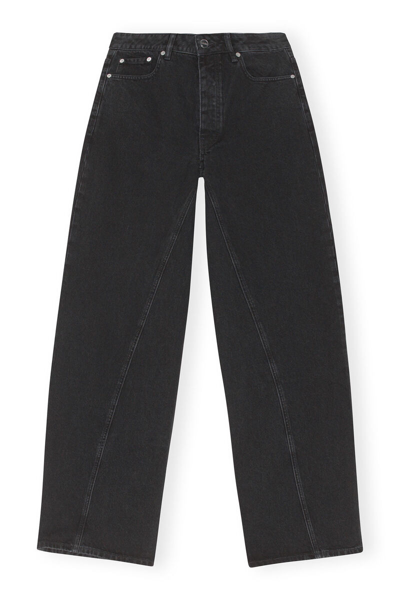 Jozey Jeans, Cotton, in colour Washed Black/Black - 1 - GANNI