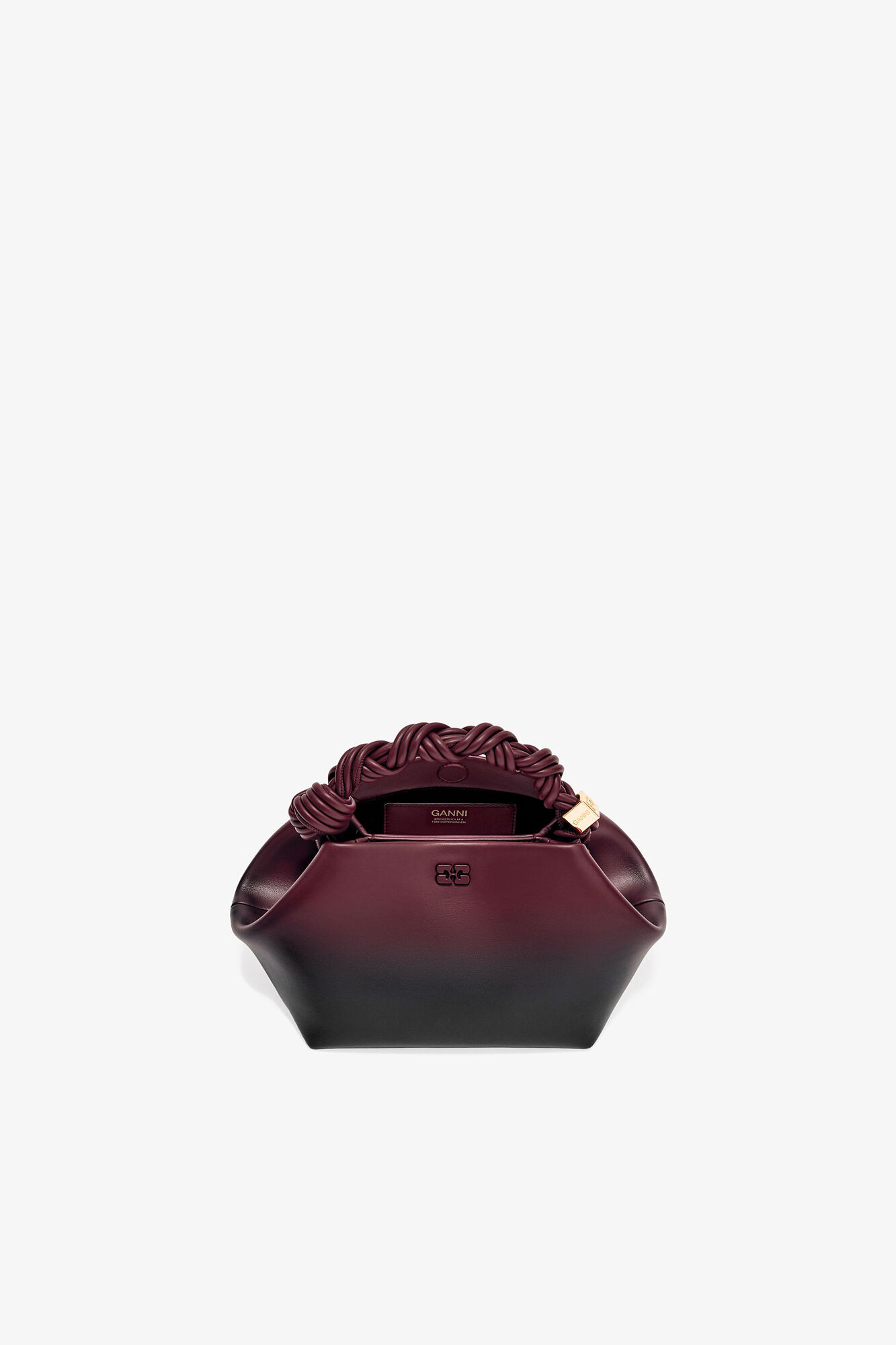 Sac Bou petit rouge d&eacute;grad&eacute;, Recycled Leather, in colour Tawny Port - 3 - GANNI