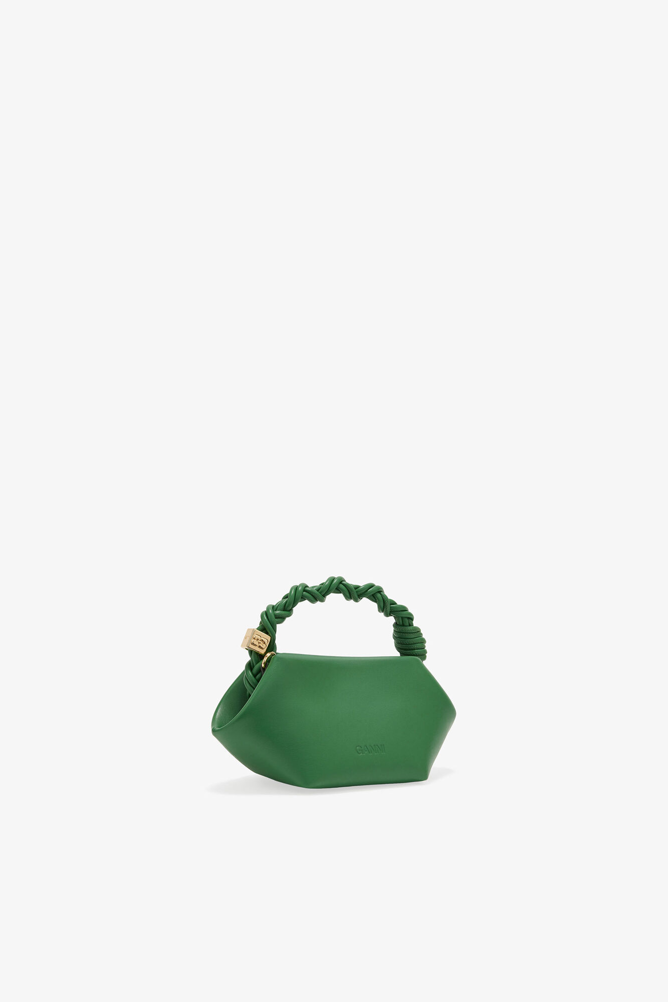 Green Mini Bou Bag, Recycled Leather, in colour Juniper - 2 - GANNI
