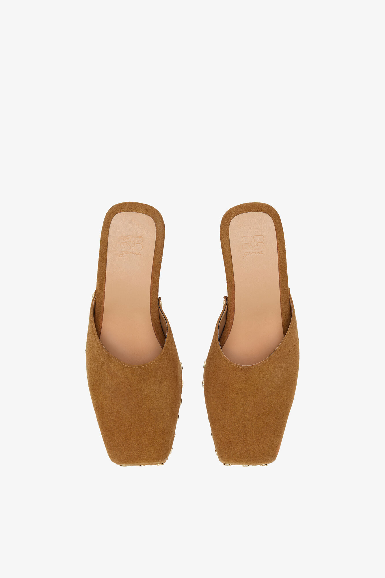 June Sabot Mule in Brown, Leather, in colour Caramel Caf&eacute; - 3 - GANNI