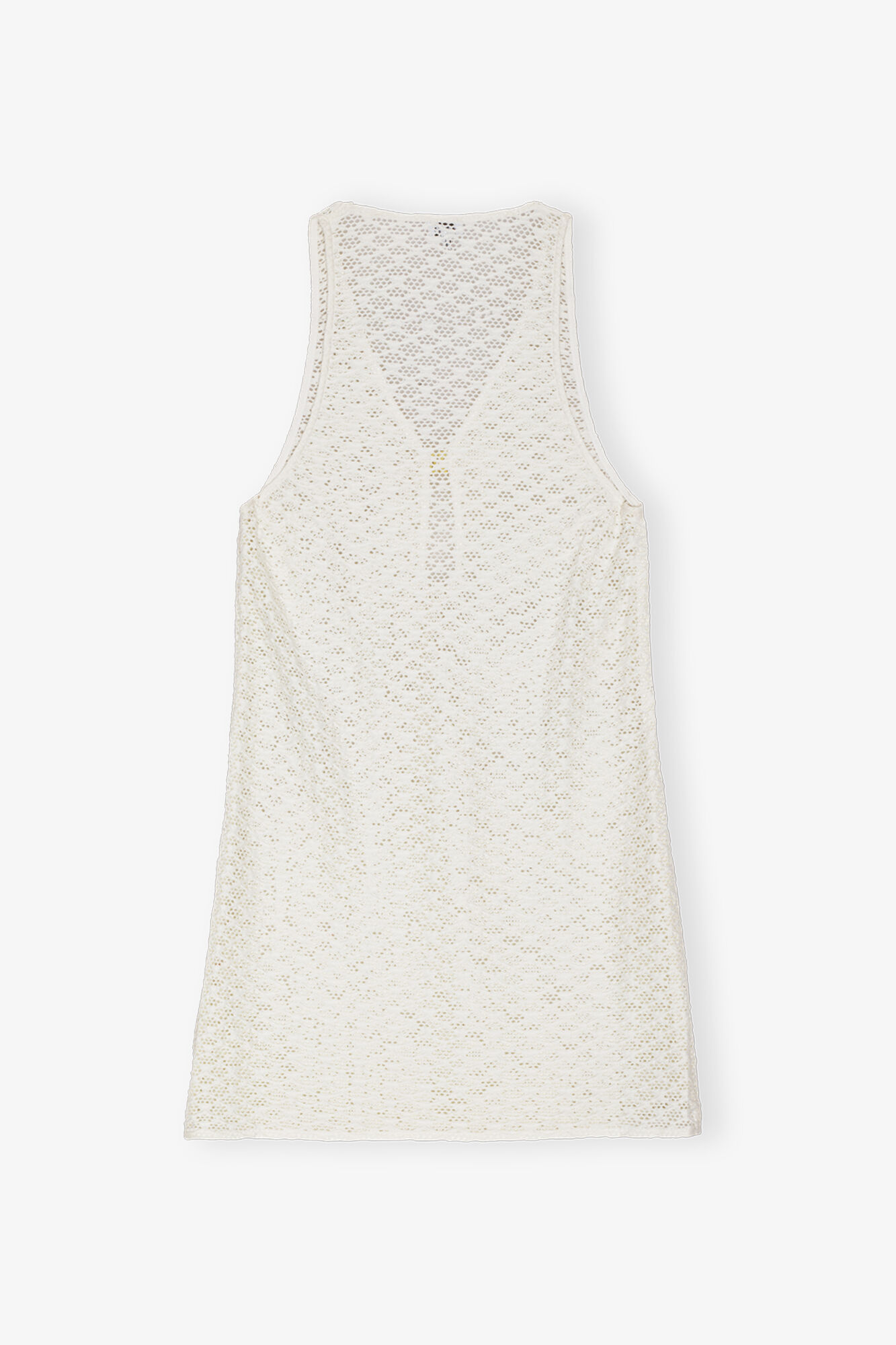 White Mesh Lace Mini Dress, Elastane, in colour Egret - 2 - GANNI