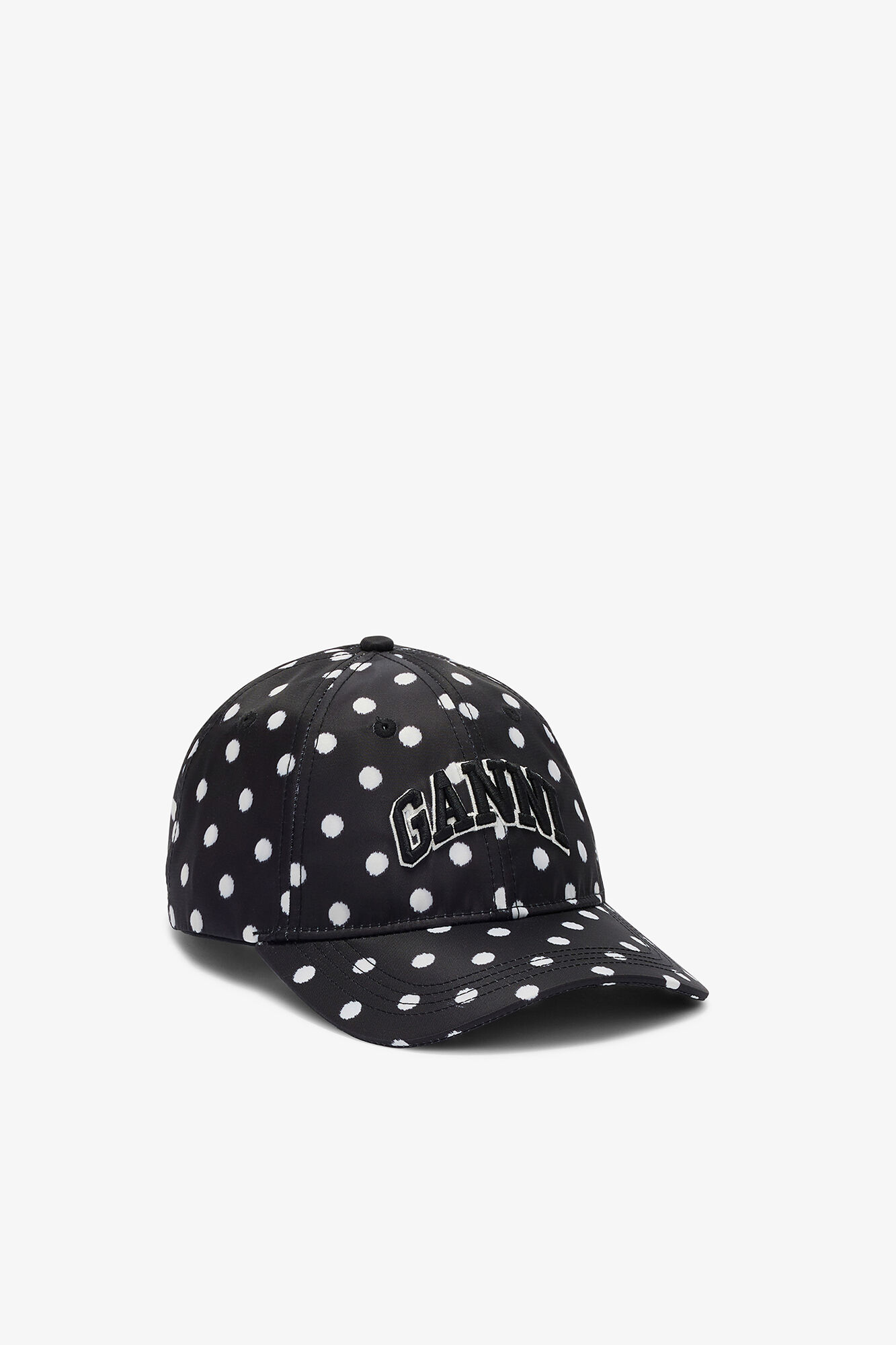 Printed Nylon Cap, Recycled Nylon, in colour Black - 1 - GANNI