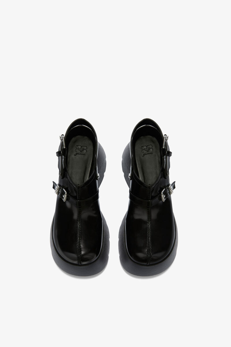 Platform Clogs in Black Oleatex, Polyurethane, in colour Black - 3 - GANNI