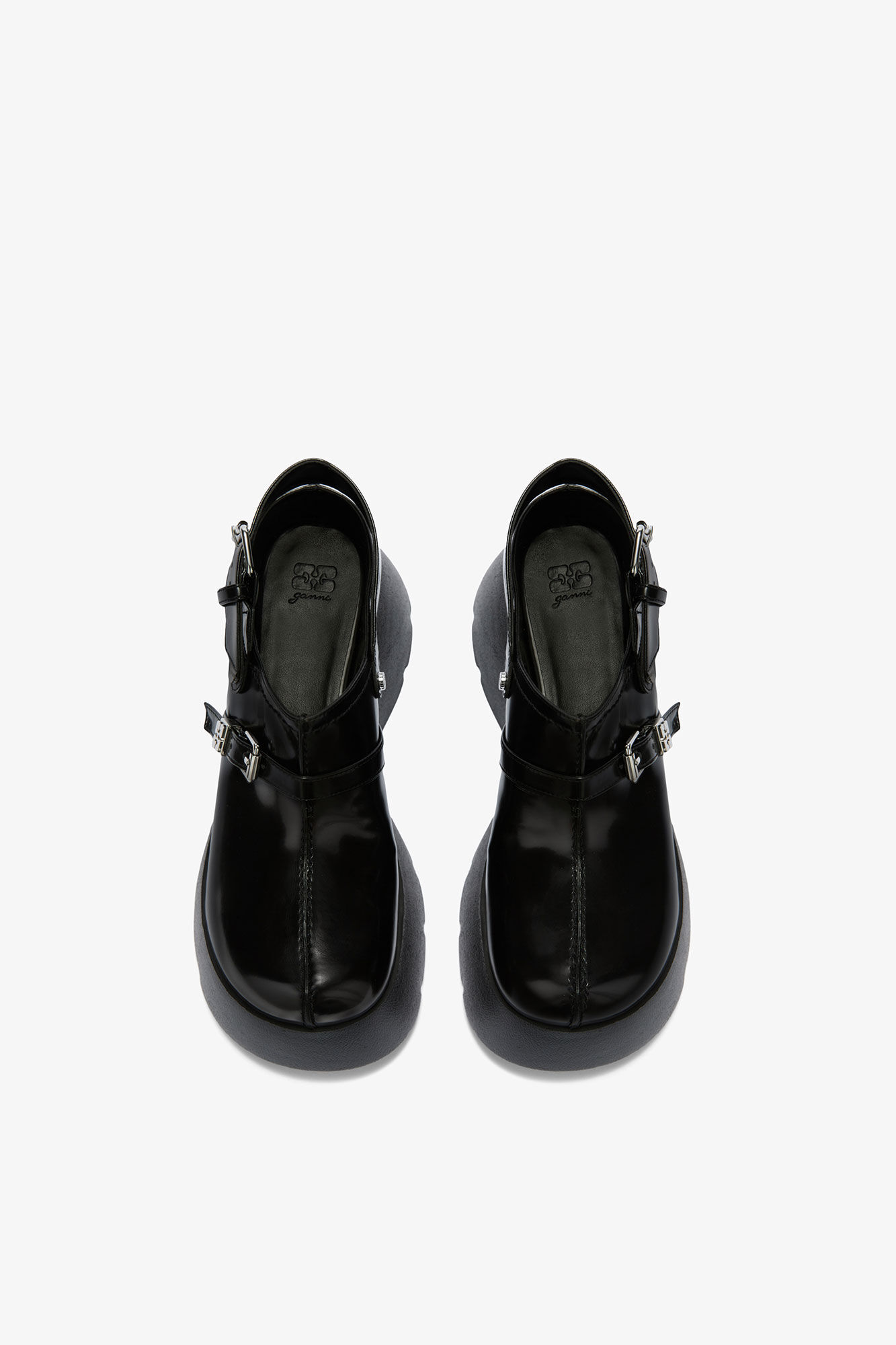 Platform Clogs in Black Oleatex, Polyurethane, in colour Black - 3 - GANNI