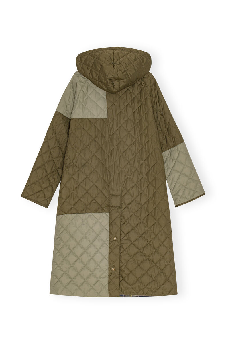 GANNI x Barbour Burghley Quilted Jakke, Recycled Polyester, in colour Kalamata - 2 - GANNI
