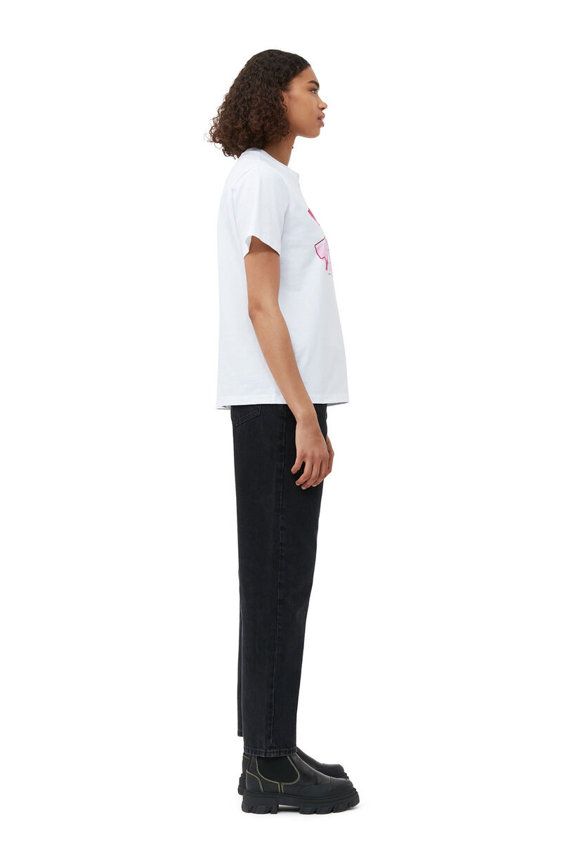 Relaxed Joy T-shirt, Organic Cotton, in colour Bright White - 4 - GANNI
