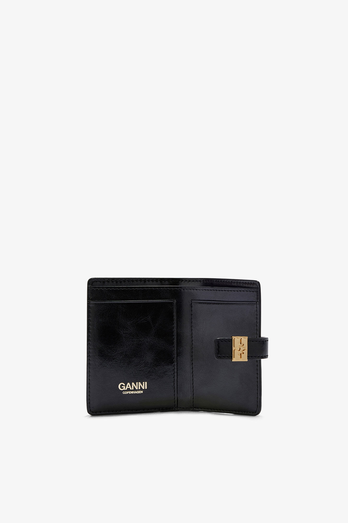 Sue Slim Card Holder in Black, in colour Black - 3 - GANNI