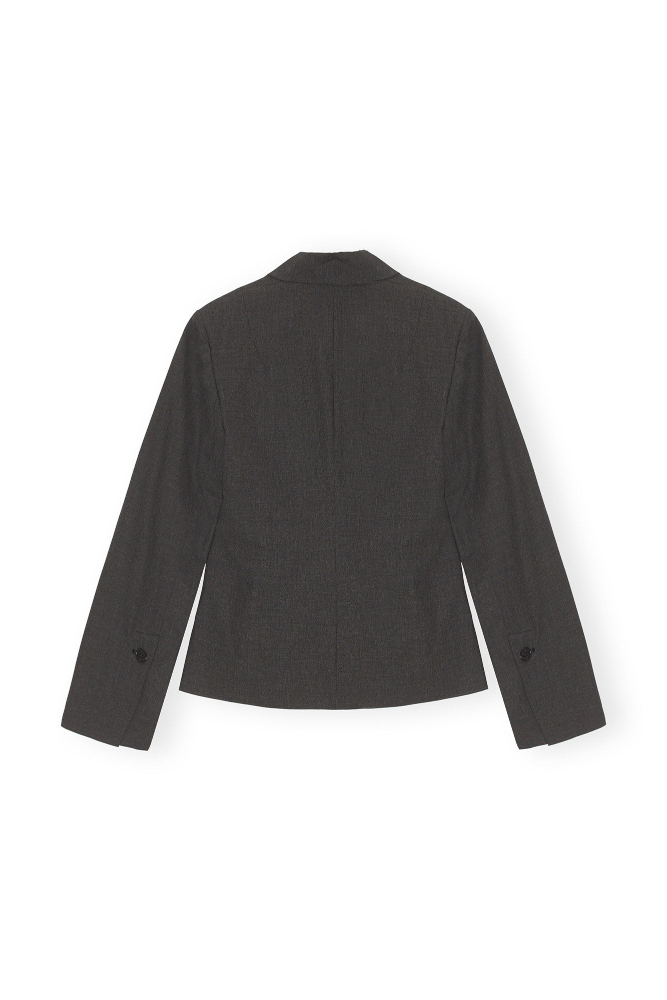 Drapey Melange Fitted Blazer, Elastane, in colour Phantom - 2 - GANNI