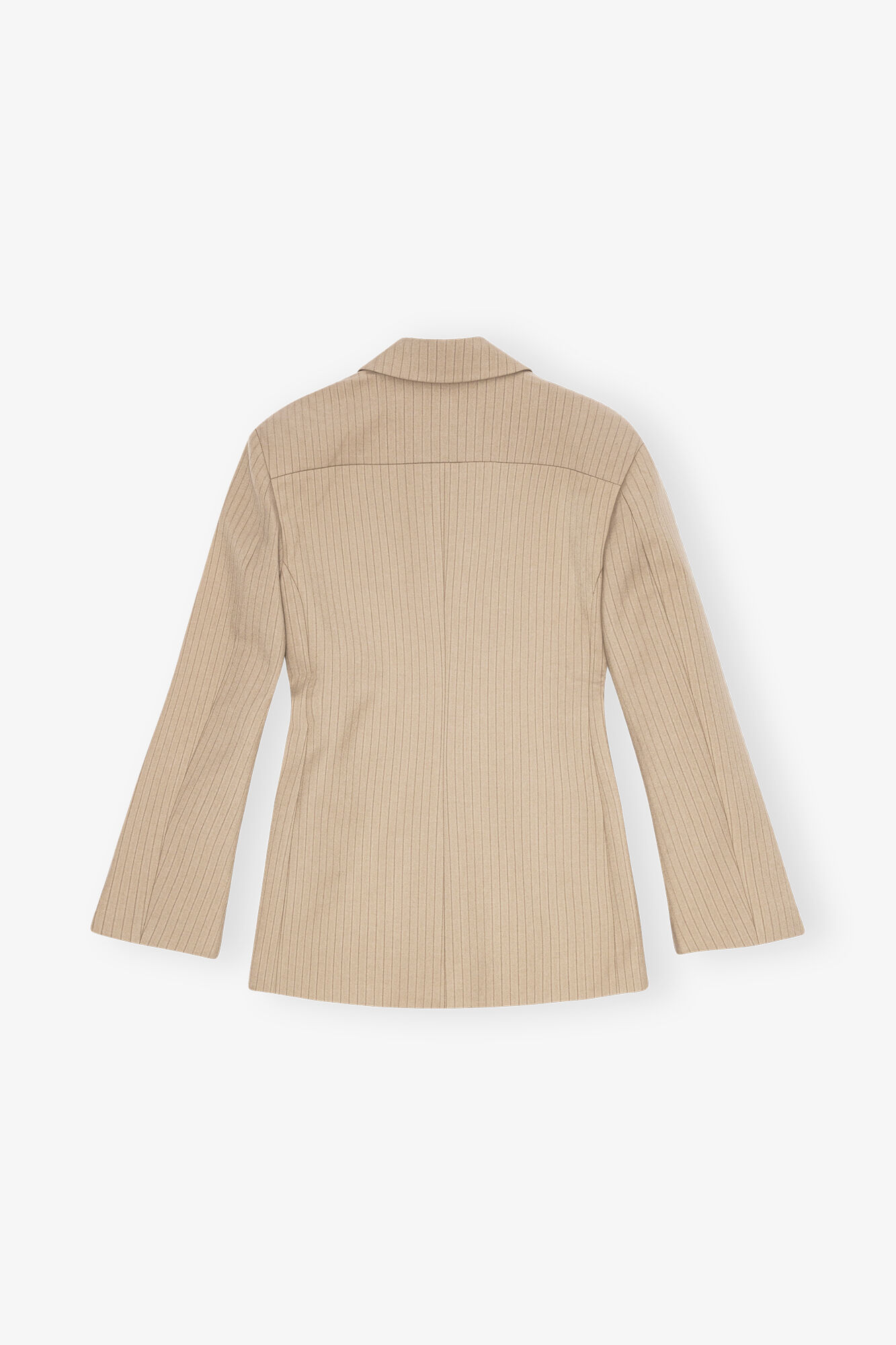 Melange Stripe Blazer, Elastane, in colour Caribou - 2 - GANNI