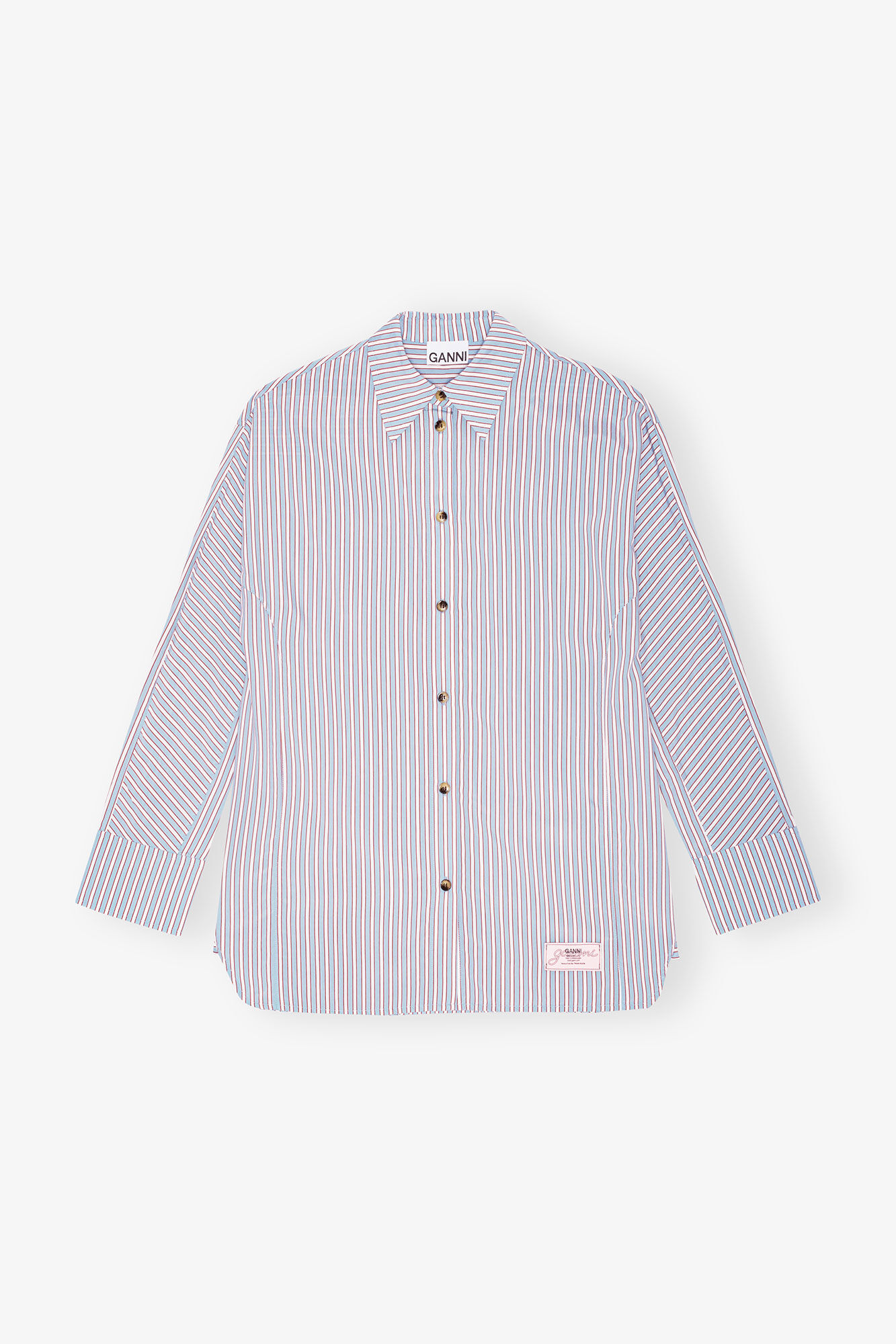 Streifenhemd, LENZING™ ECOVERO™, in colour Soft Chambray - 1 - GANNI