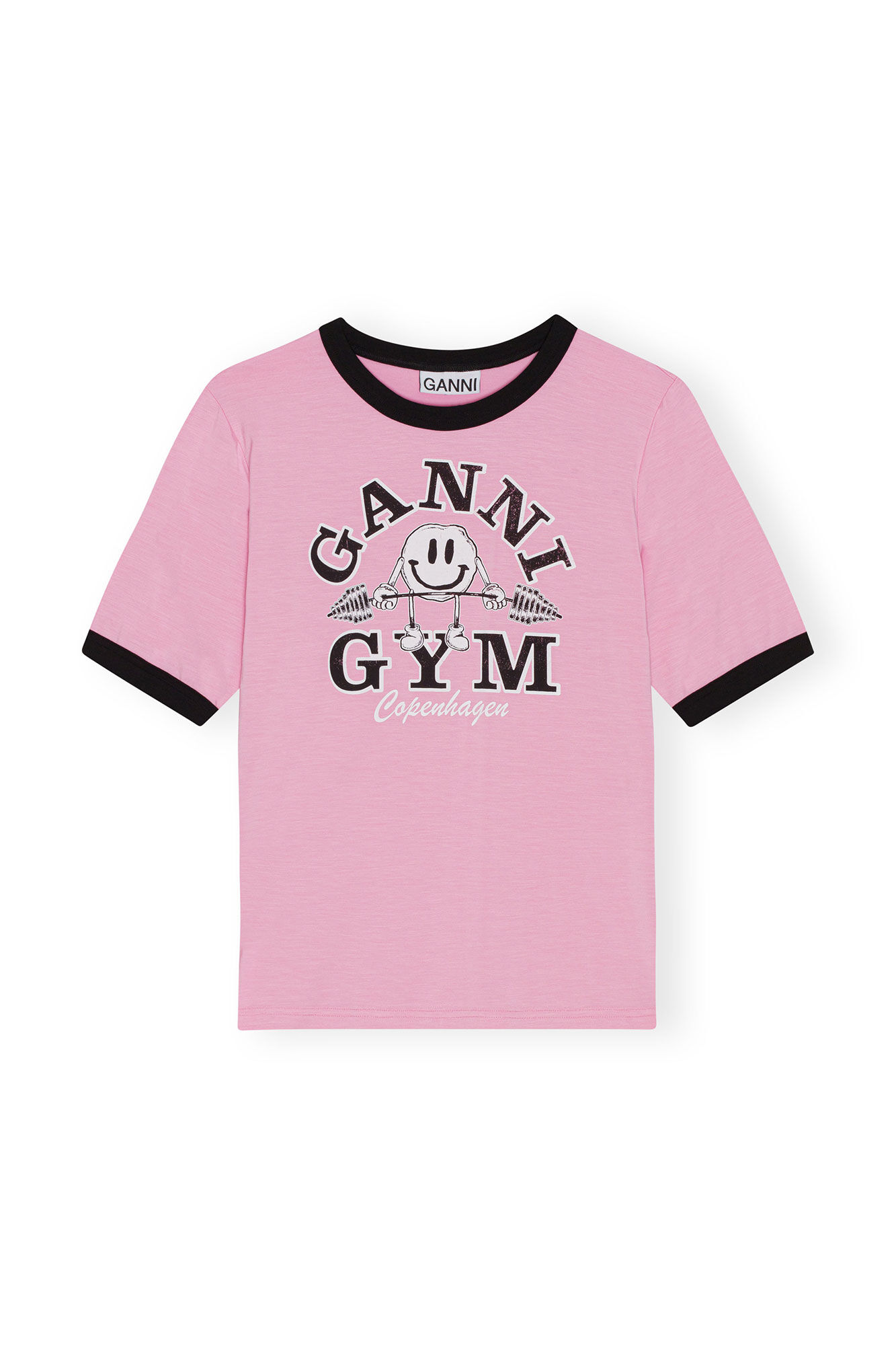 Ganni Light Stretch Jersey Gym Fitted T-shirt In Pink | ModeSens