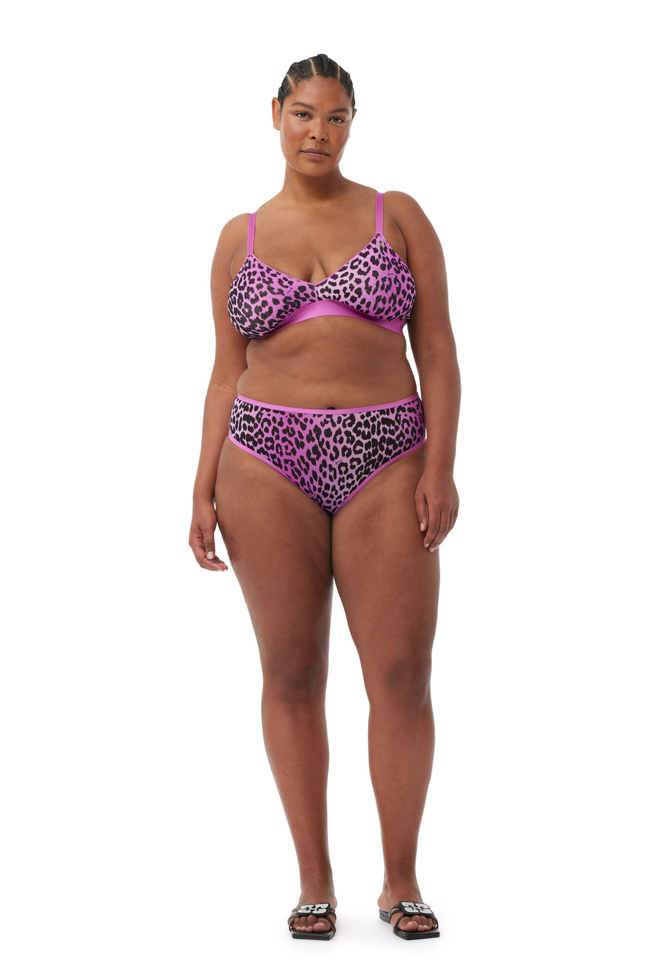 GANNI x Parade Silky Mesh Bralette, Elastane, in colour Pink Tulle - 6 - GANNI