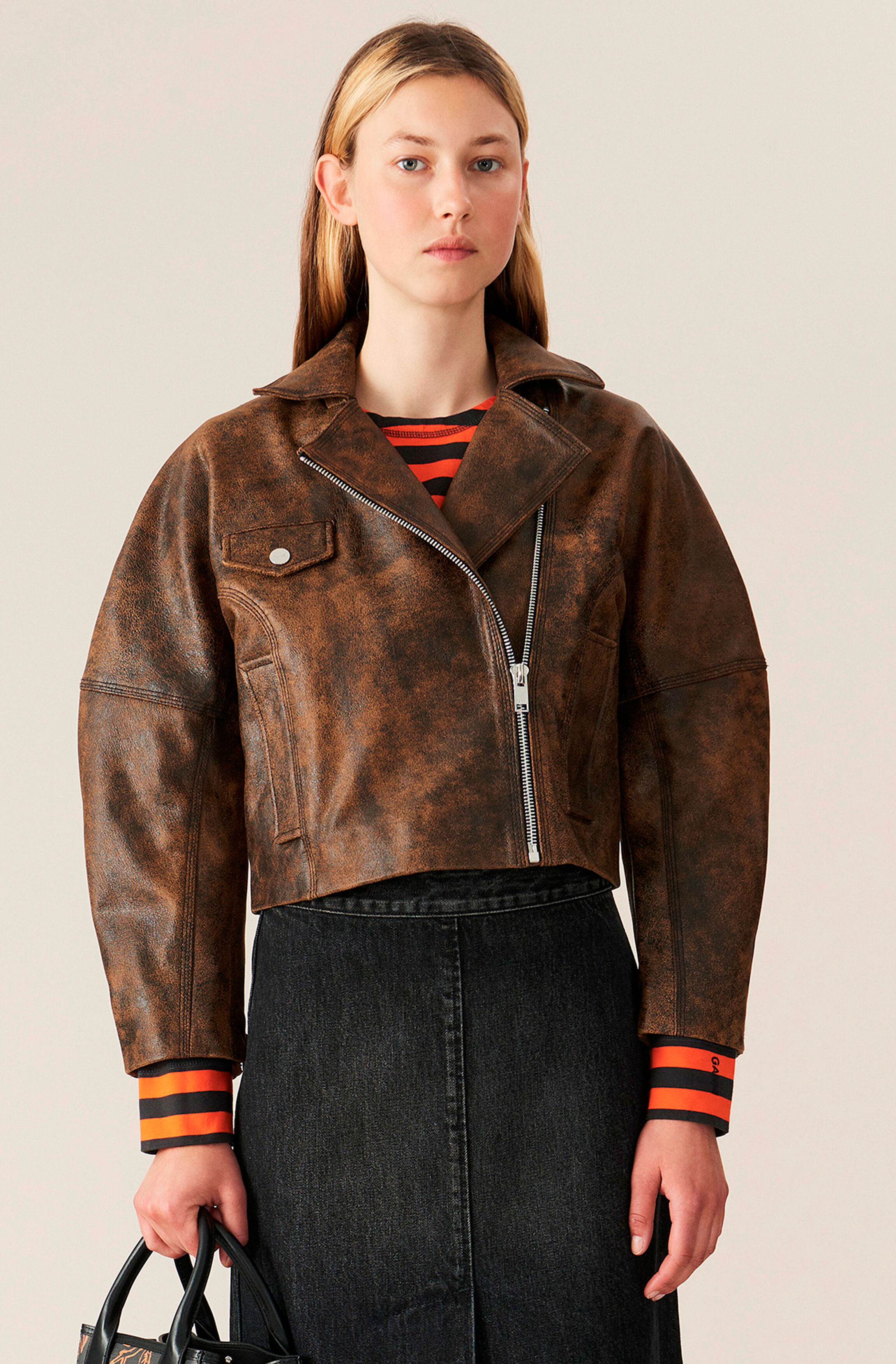 washed leather motorcycle jacket