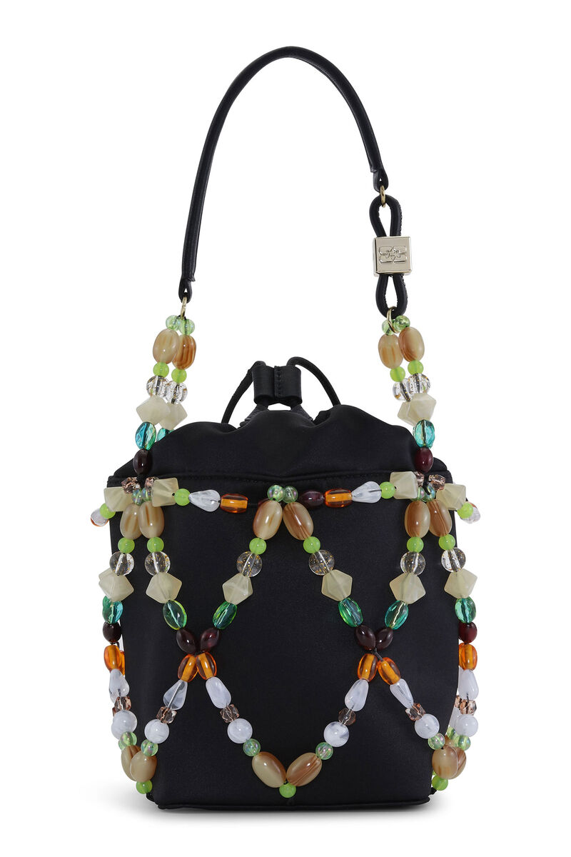 Bucket Beads Bag, Polyester, in colour Black - 1 - GANNI