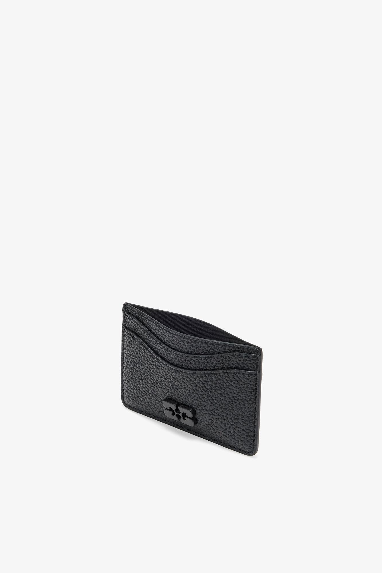 Svart GANNI Bou-lommebok med kornet tekstur, Polyurethane, in colour Black - 3 - GANNI